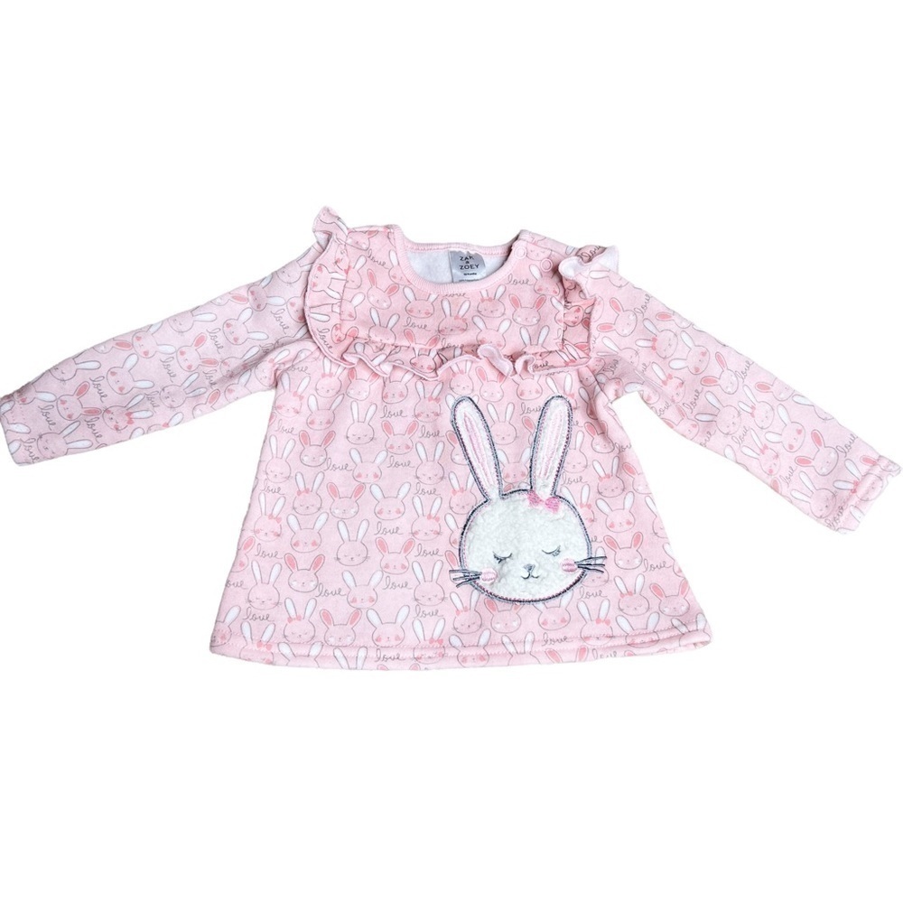 Zak & Zoey Baby Pink Bunny Sweater